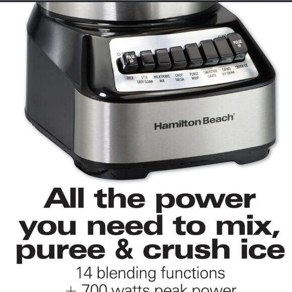 HAMILTON BEACH WAVE CRUSHER 14 SPEED GLASS JAR BLENDER - Picture 5 of 16